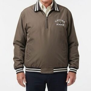 Cutter & Buck Brown Windbreaker Pullover‎ Jacket partial Zipper Size 2xb